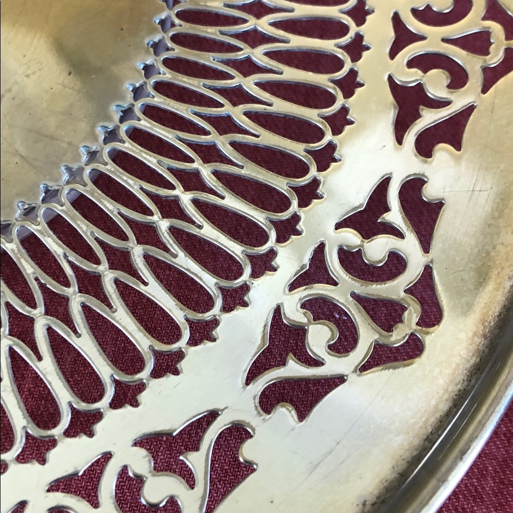 Antique 1881 Rogers S N filigreed pierced tray